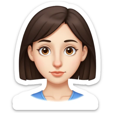 brunette girl with a big nose sticker