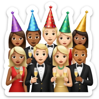 Copas de navidad brindando sticker