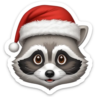 racoon santa sticker