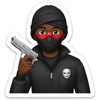 Make a black guy robbing store with pistol sticker