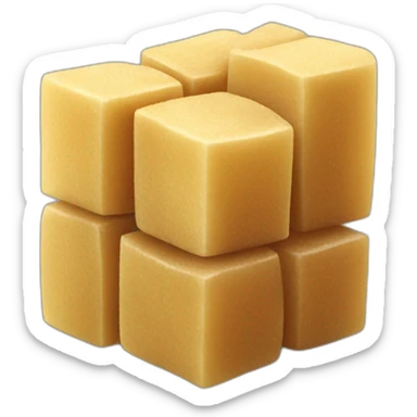 raw brown sugar cane cubes sticker