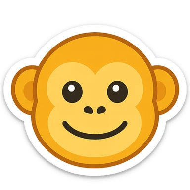 yellow monkey face emoji sticker