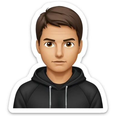 tom cruise with black hoodie sticker