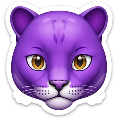 Purple Panther face tileted to the slight right sticker