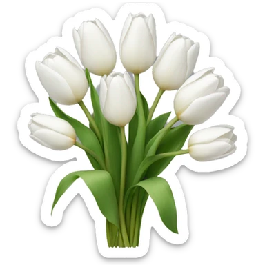 white tulip bouquet  sticker