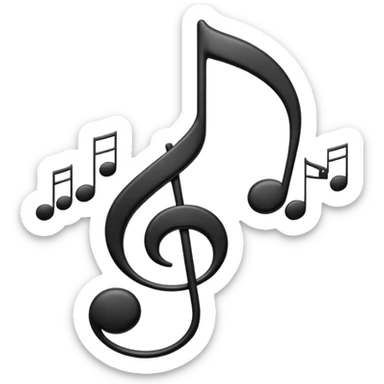 music notes appearing on a staff sticker