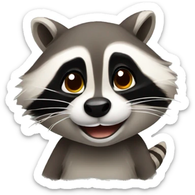raccoon being cute sticker