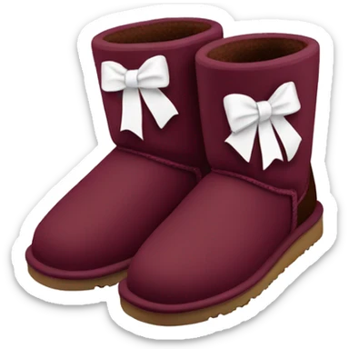 burgundy Ugg boots with white bows sticker