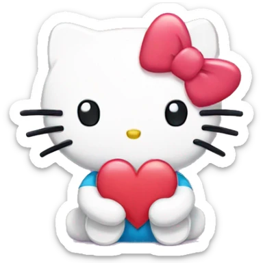 hello kitty with heart sticker