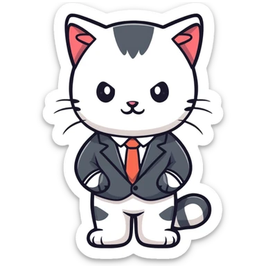 kitten in a suit sticker