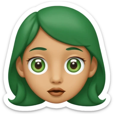 Number four with color green, cute eyes and four mouth from milke salcedo number lore sticker