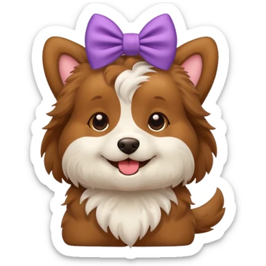 Un perro bonito con un moño lindo  sticker