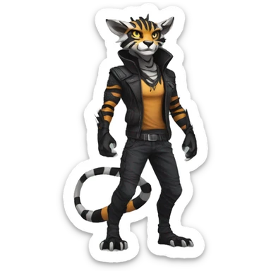 Cool Edgy Vernid species with edgy stripe markings by LiLaiRa full body sticker