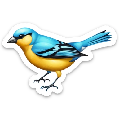 Ultra realistic, Turquoise tanager, still life, in ocean sticker