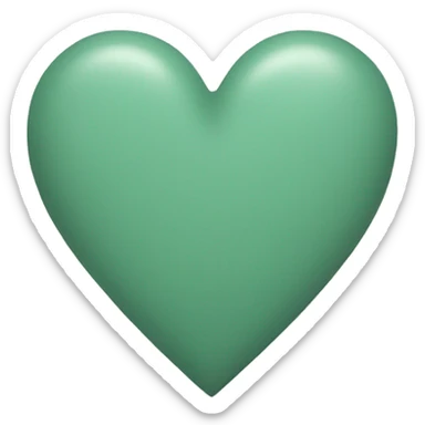 Dusty green heart sticker