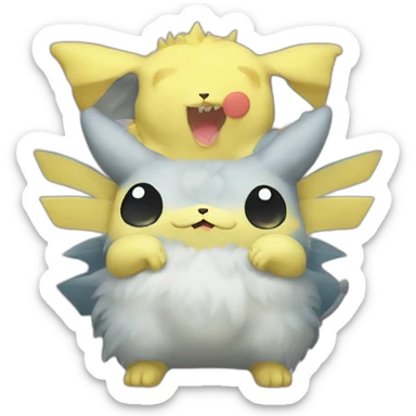 chimera-of-picachu-and-shrec-and-hiroyuki sticker