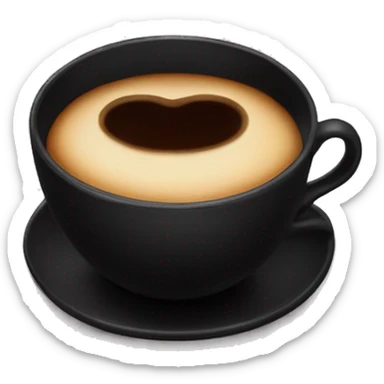 Black teacup filled with coffee sticker