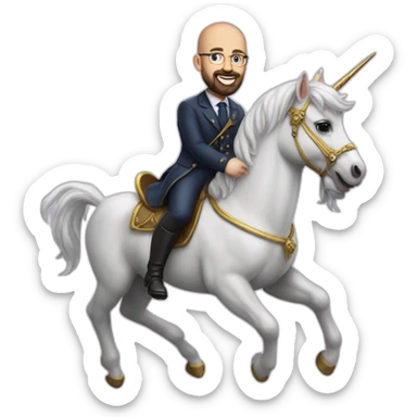 Charles Michel on a unicorn sticker