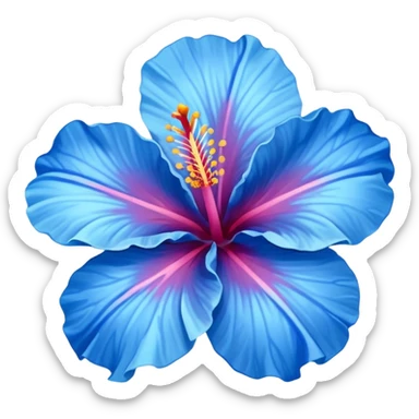 blue hibiscus flower, same shape as the emoji 🌺 sticker
