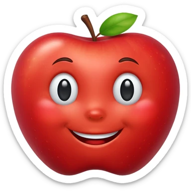 happy emoji smirking apple style sticker