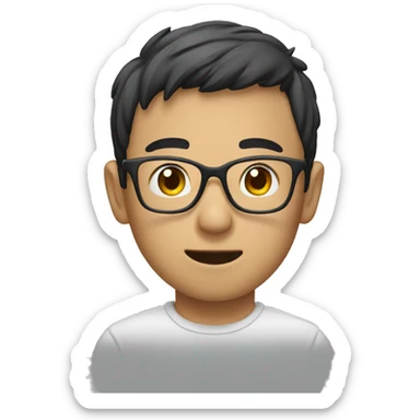 Asian that wraring glasses go to the England sticker