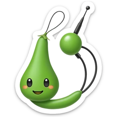 green pea in the style of reddit logo snoo with antenna sticker