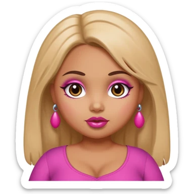 a pretty bratz tan girl who is fat sticker