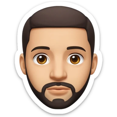 Create an iOS-style emoji of deake. Neutral facial expression, no emotion. Front-facing head only, clean Apple emoji aesthetic, smooth shading, simple shapes, no text, no accessories, plain background. sticker