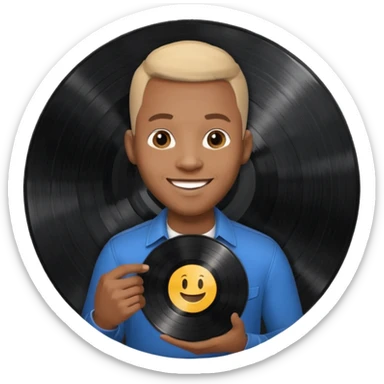 Vinyl Record Collector black man sticker
