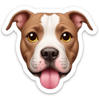 Pitbull dog with heart eyes sticker
