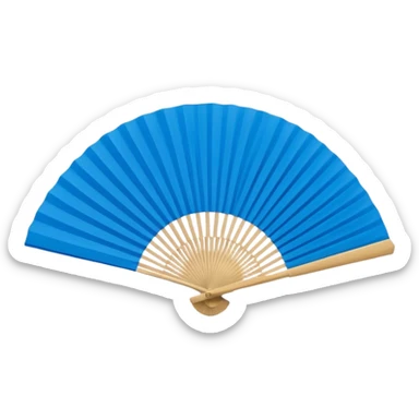 blue paper hand fan sticker