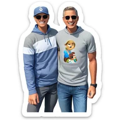 boys enjoying day outdoors sticker