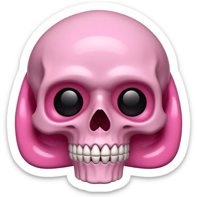 Pink skull sticker
