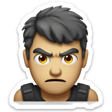 angry frown face sticker