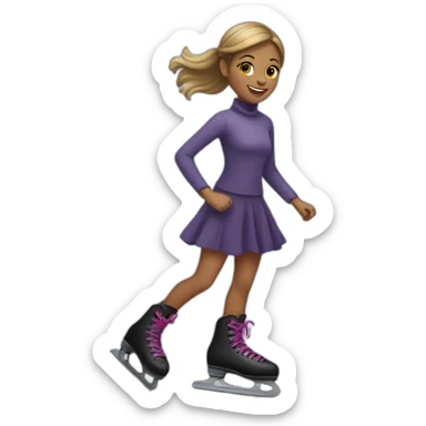Girl on skates  sticker
