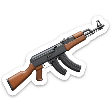 AK-47 rifle simple clear emoji sticker