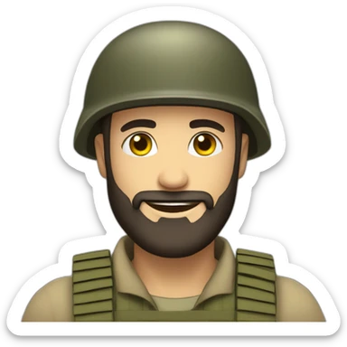 bearded man IDF soldier happy sticker