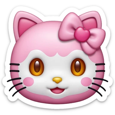 Un emoji de hellou kitty tierna sticker