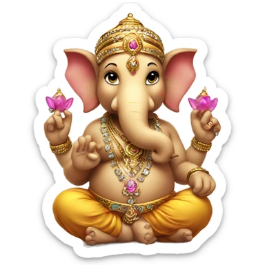 cute ganesh with bling bling sticker