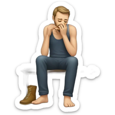 Man smells feet canada sticker