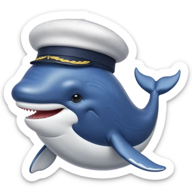 whale with a sailor hat sticker