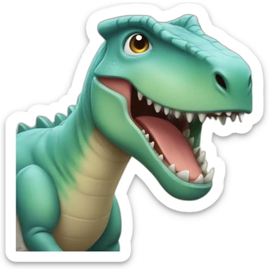 Un chat avec une tête de dinosaure sticker