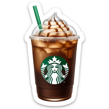 Starbuck ice coffee with ice cubes sticker