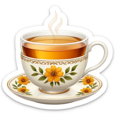 Books and a tea cup sticker