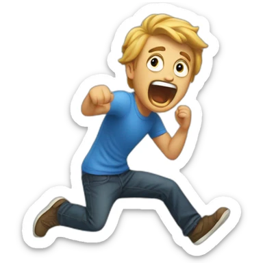 guy panicking parody sticker