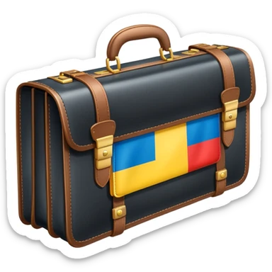 Work opportunities symbol with briefcase and German and Ukrainian flags sticker