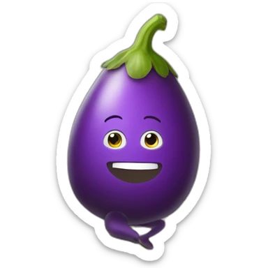 Eggplant on a StairMaster sticker