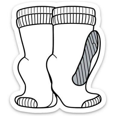 white athletic sock interior view showing the inside cushioned insole sticker