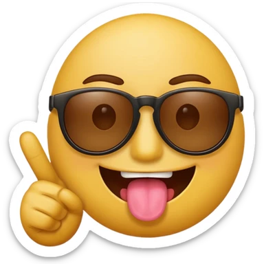 Fassa um emoji simples aquele da carinha amarelo de óculos escuro dando uma língua bem ofensiva e mostrando o dedo do meio da mesma forma sticker