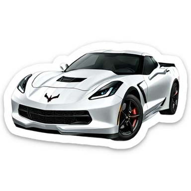 Corvette with a man standing on top sticker